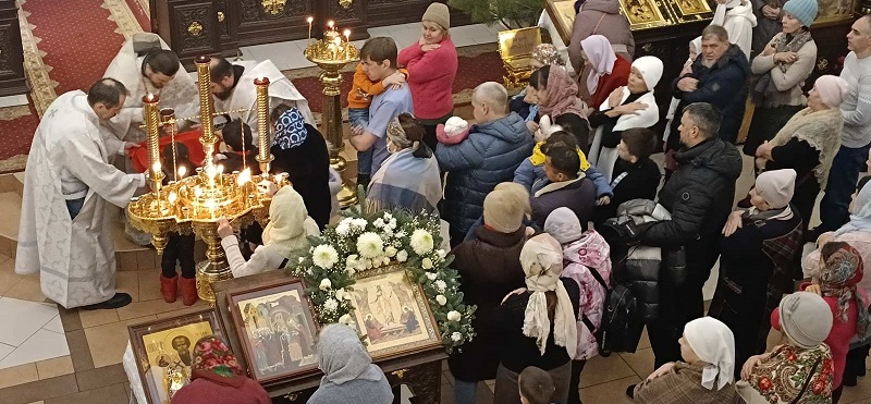 Божественная литургия в праздник Обрезания Господня в храме Рождества Христова