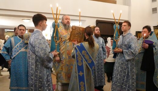 Всенощное бдение в храме Рождества Христова в канун Сретения Господня. Архиерейское богослужение