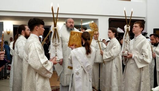 Всенощное бдение в канун праздника Вознесения Господня в храме Рождества Христова. Архиерейское богослужение